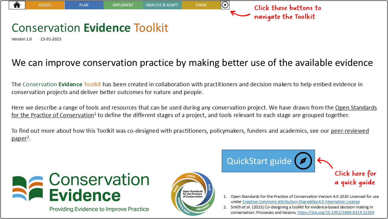 The Conservation Evidence Toolkit About Conservation Evidence The Conservation Evidence Toolkit About Conservation Evidence